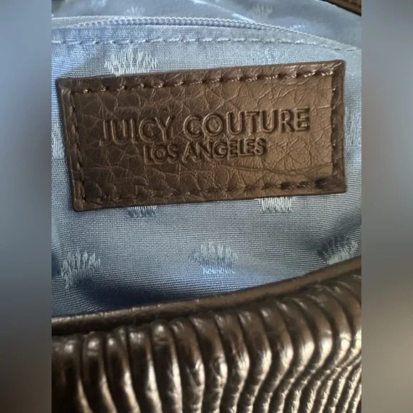 JUICY COUTURE BLACK FAUX LEATHER PURSE HAND/SHOULDER CROSSBODY BAG W/GOLD TRIM - Picture 15 of 16